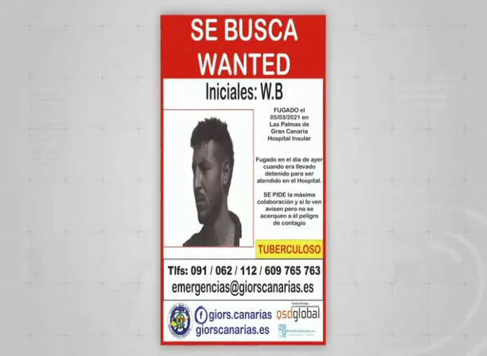 Hallan al hombre que se fugó del Insular con una enfermedad contagiosa