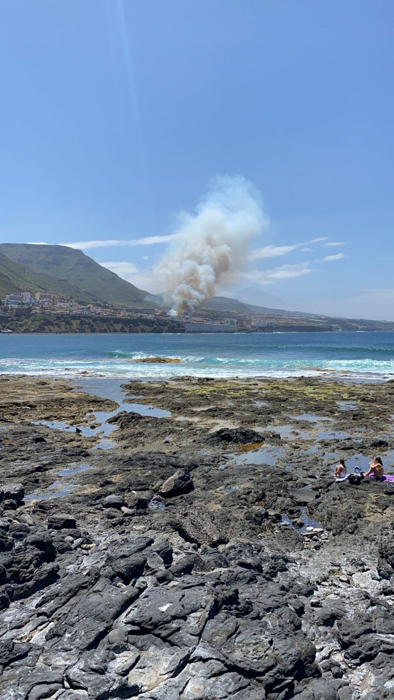 Los rescoldos reactivan el fuego en Bajamar y el Cabildo tinerfeño despliega brigadas forestales