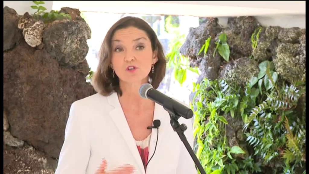 Reyes Maroto, ministra de Turismo. Fotograma Televisión Canaria