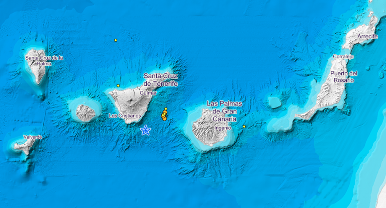 Detectan al menos 24 terremotos en 15 minutos entre Tenerife y Gran Canaria