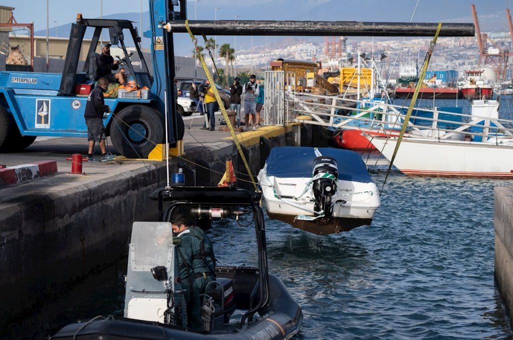 Lancha de Tomás Gimeno. Fotograma Televisión Canaria.