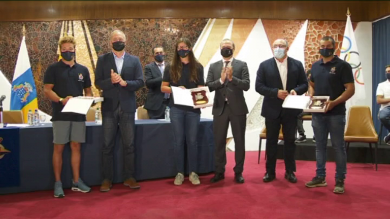 Recepción a los regatistas canarios que estarán en Tokio