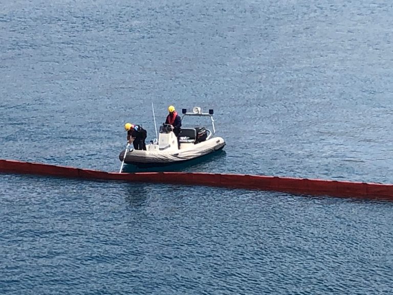La Armada coordina un simulacro de colisión de un buque en el puerto de Los Cristianos