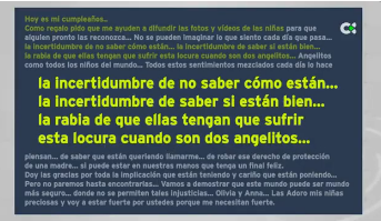 17 días de la desaparición de Anna y Olivia