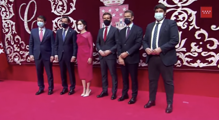 Ayuso toma posesión como presidenta de Madrid junto a Casado y barones del PP