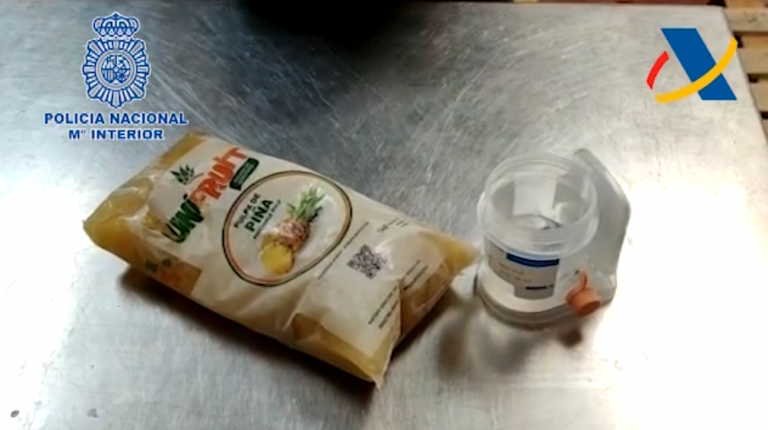 Incautados en Madrid 800 kilos de cocaína mezclada con pulpas de piña congelada