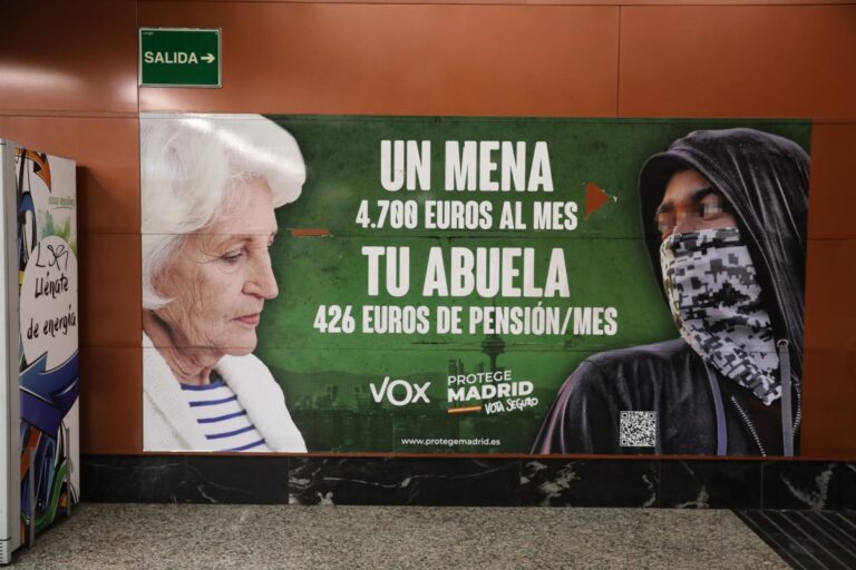La Audiencia de Madrid avala el cartel de Vox sobre menores extranjeros