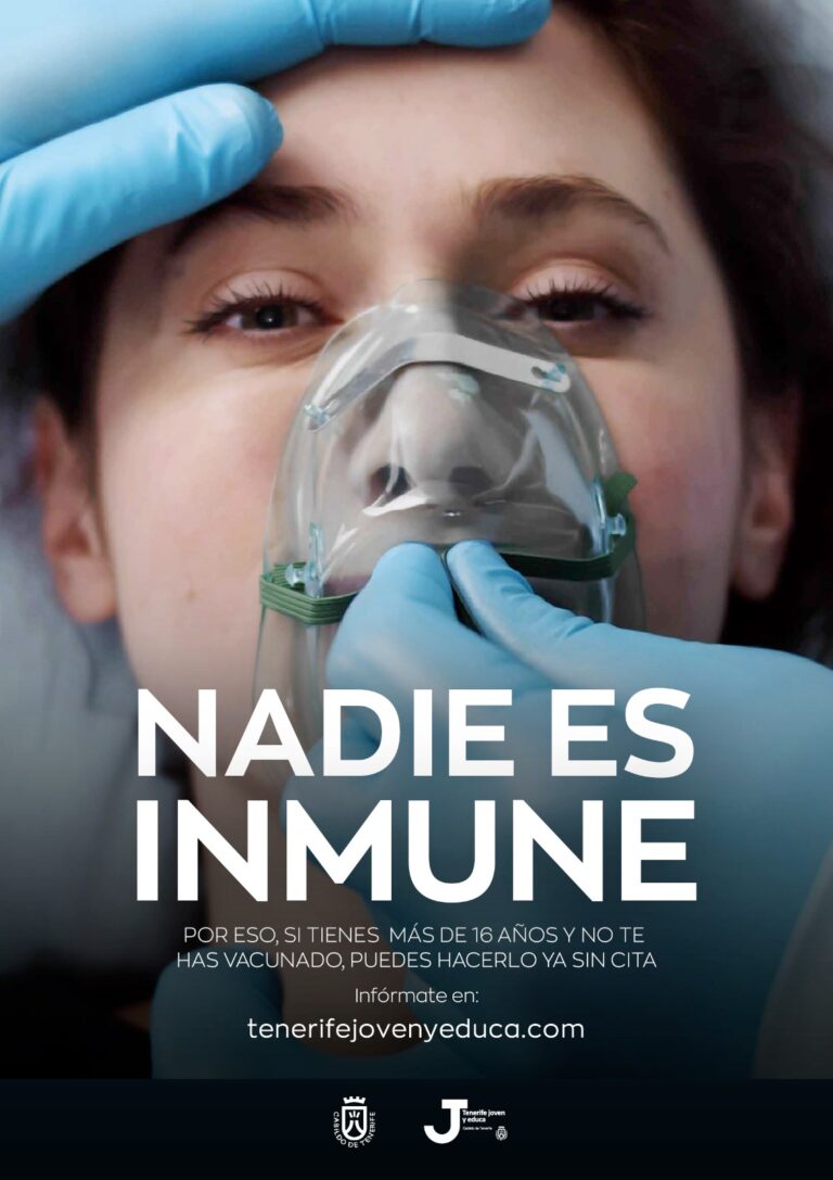 «Nadie es inmune» campaña para animar a la población joven de Tenerife a vacunarse