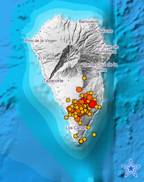 La Palma registra una veintena de sismos desde la pasada medianoche, el mayor de magnitud 3,8 en Mazo