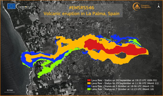 La lava cubre 480,5 hectáreas y afecta a 1.149 edificaciones