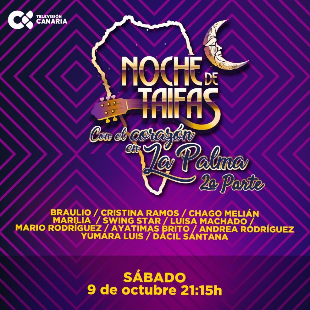 'Noche de Taifas' continúa este sábado 9 de octubre a partir de las 21.15 horas con la emisión de su especial dedicado a apoyar a La Palma