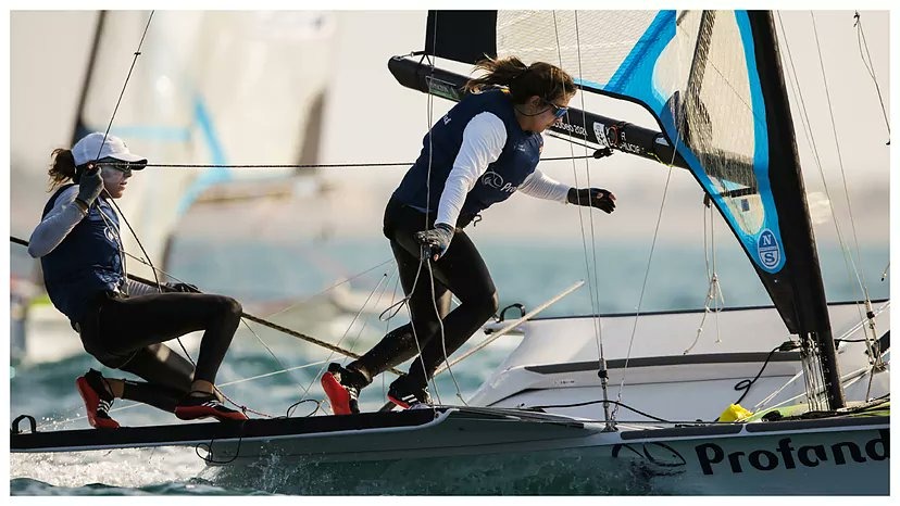 Patricia Suárez y María Cantero finalizan quintas tras ganar la Medal Race 