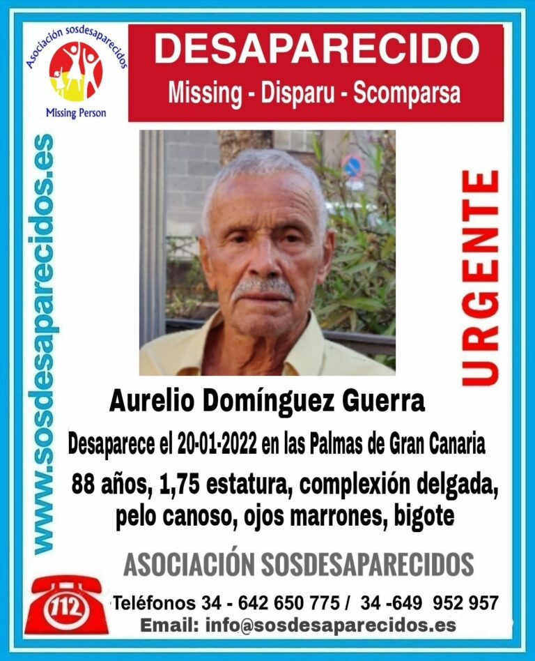 Buscan a Aurelio Domínguez, desaparecido en Las Palmas de Gran Canaria