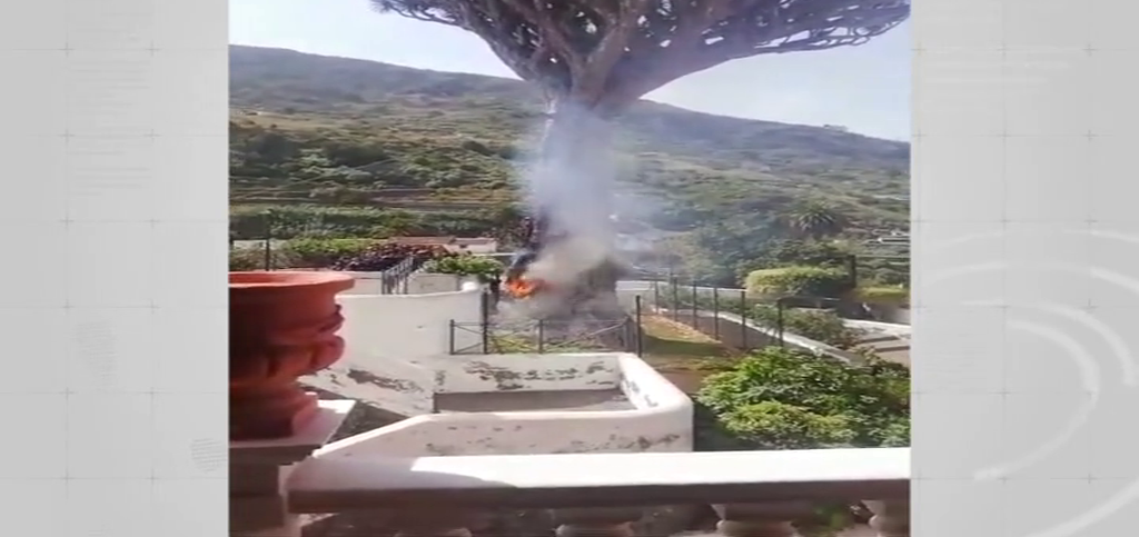 Arde el drago de San Antonio, en Icod de Los Vinos