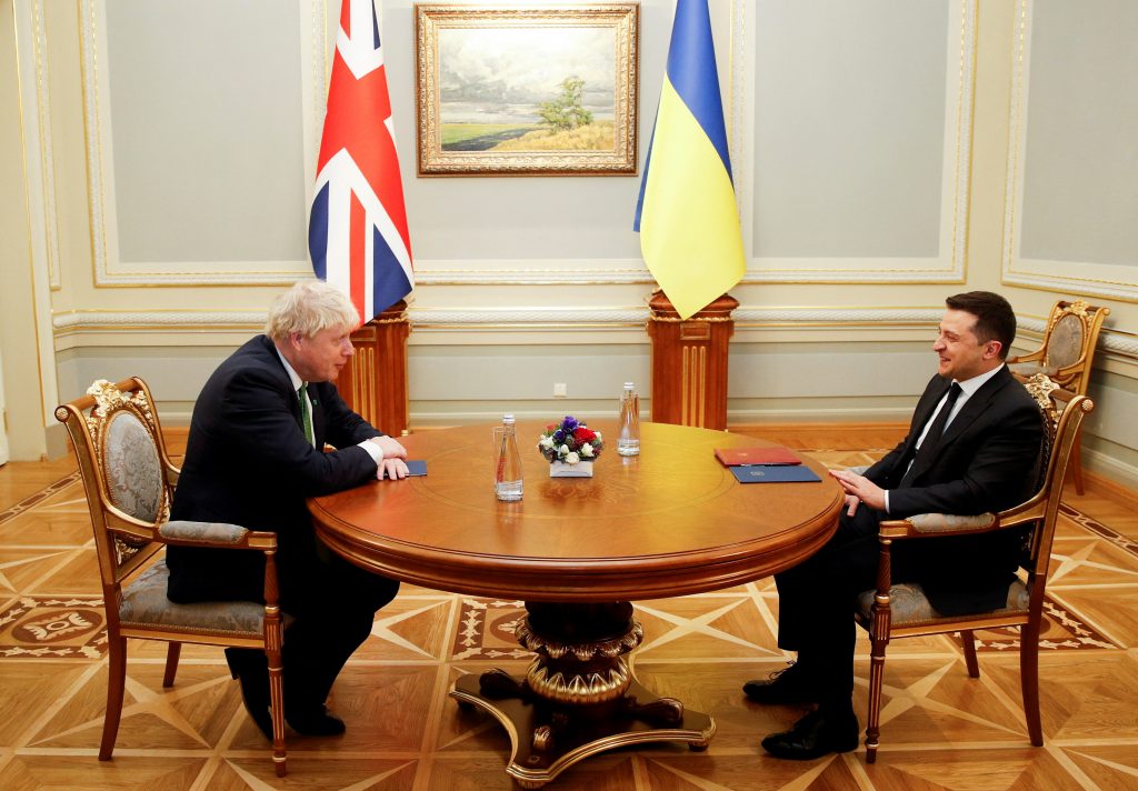 UK Prime Minister Boris Johnson in Kiev