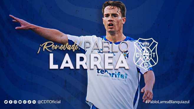 El Tenerife renueva a Pablo Larrea hasta junio de 2024