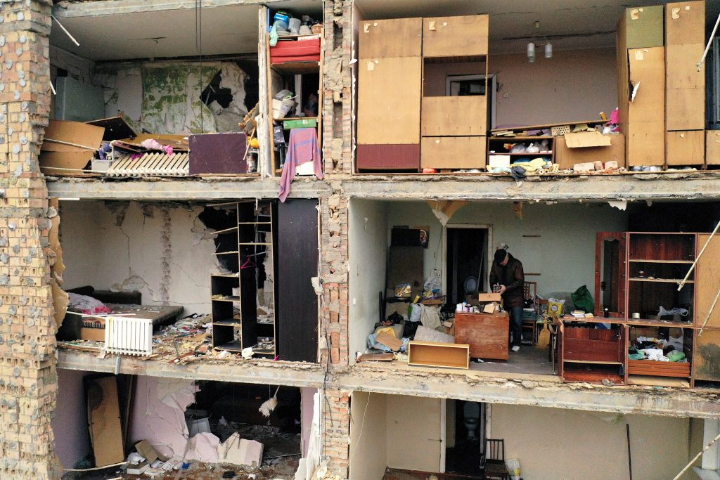 Destrucción edificio Ucrania. EP