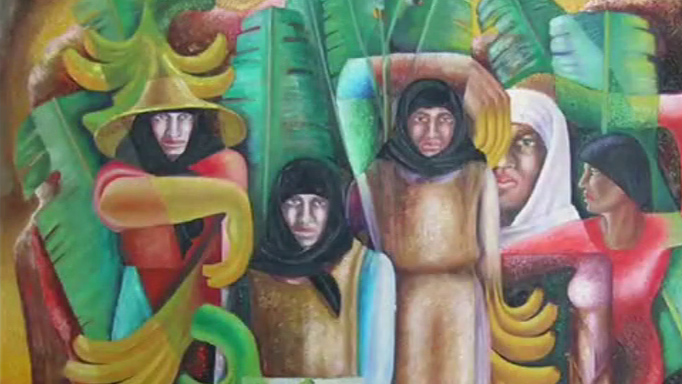 Fragmento de la obra 'Platanal' de Felo Monzón. 1948