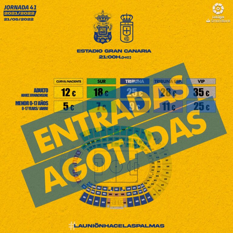 La UD Las Palmas agota en tres días las entradas para el partido contra el Real Oviedo