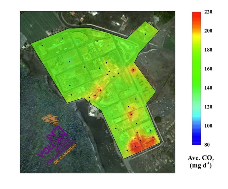 Instalan trampas alcalinas para acotar zonas expuestas a CO2 en Puerto Naos