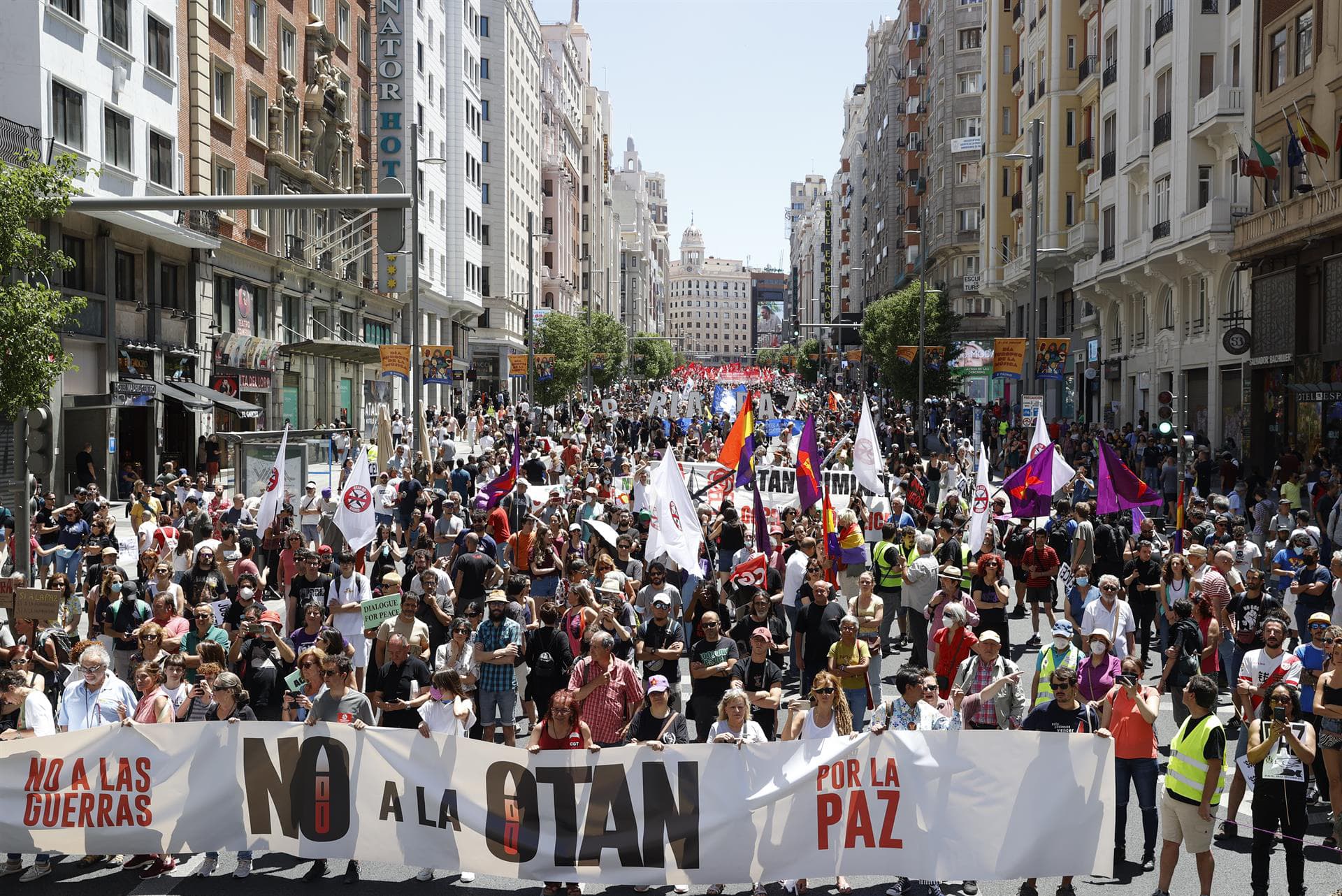 Más de 2.000 personas se manifiestan contra la cumbre de la OTAN