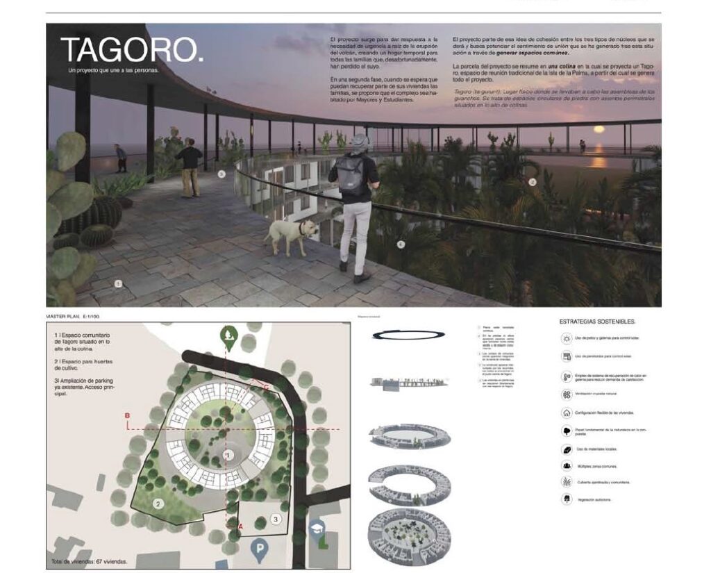 Alumnos de la Universidad de Navarra presentan propuestas de viviendas para los afectados por el volcán de La Palma