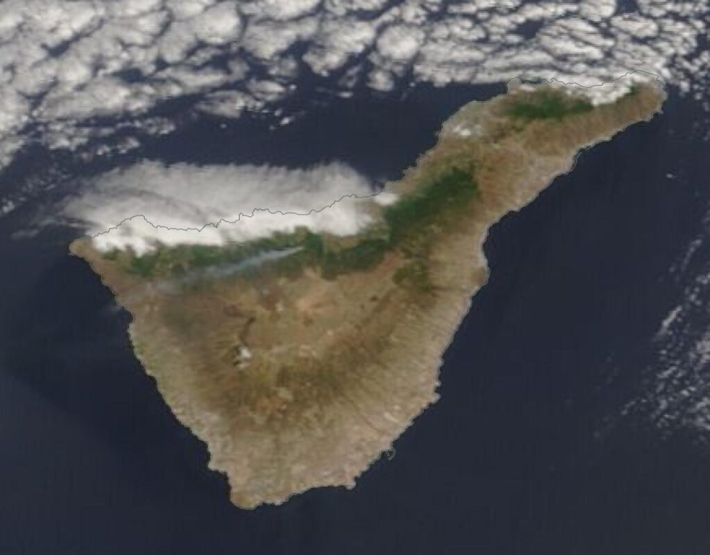 Foto satélite incendio Los Realejos