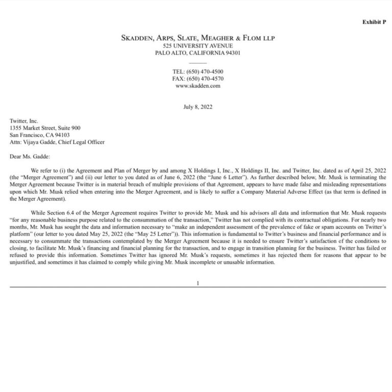 Musk cancela la compra de Twitter y la tecnológica amenaza con batalla legal