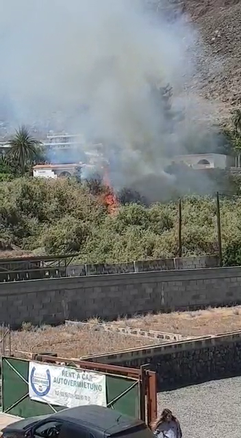 Trabajan en la extinción de un conato en la costa de Valle Gran Rey