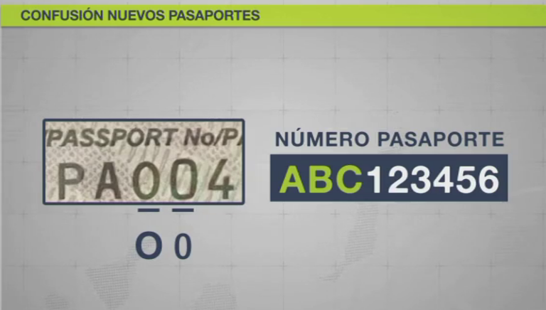 Los pasaportes españoles generan confusión por la tipografía