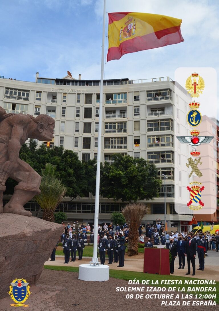 Las Palmas de Gran Canaria acogió este sábado el acto de izado solemne de la Bandera de España