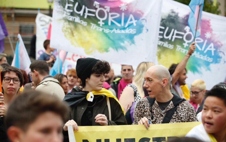 Manifestación en Madrid para pedir al PSOE que no retrase la Ley Trans