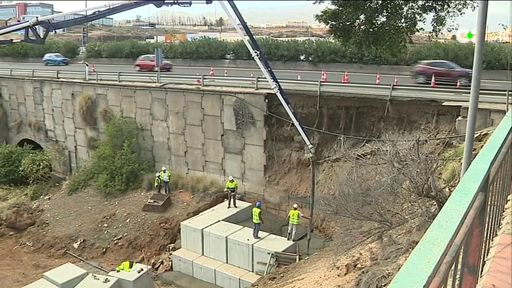Las obras de la GC-1 en Las Huesas terminarán en unas tres semanas
