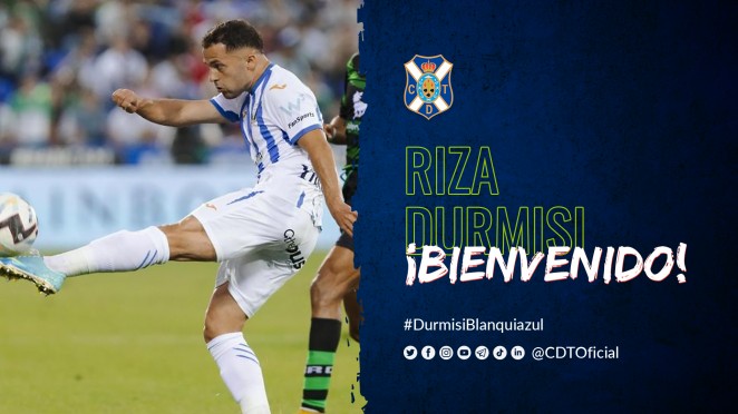 El defensa Riza Durmisi, primer refuerzo invernal del CD Tenerife
