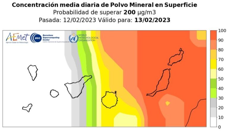 La calima persiste en Canarias y afecta especialmente a Lanzarote, Fuerteventura y Gran Canaria