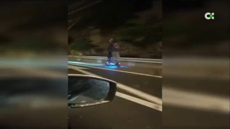 Circula a 80 km/h en patinete por la GC-1