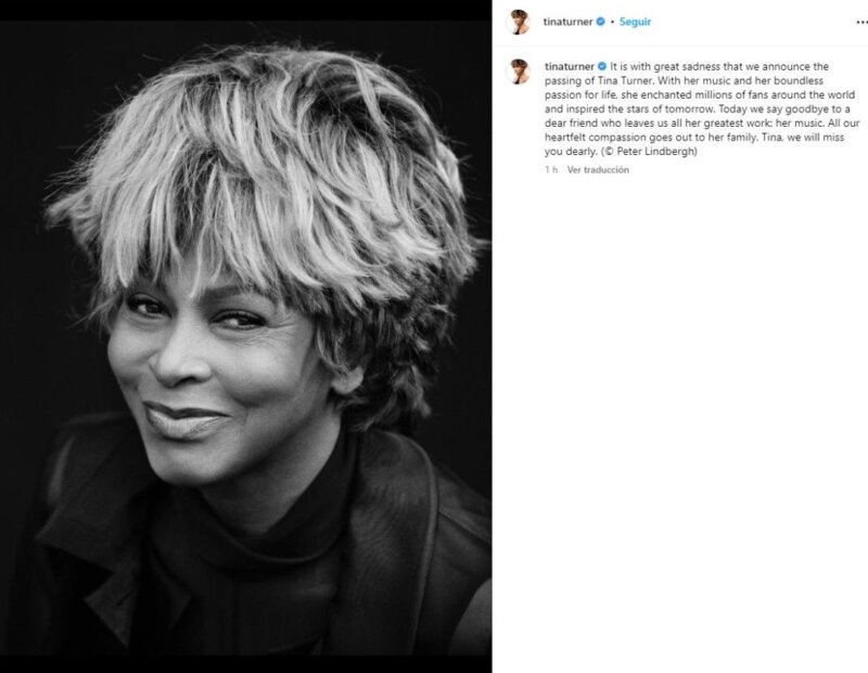 Fallece la ‘reina del rock’ Tina Turner a los 83 años