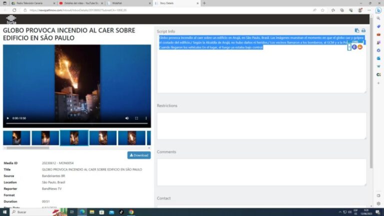 La caída de un globo aerostático provoca el caos en Sao Paulo, Brasil
