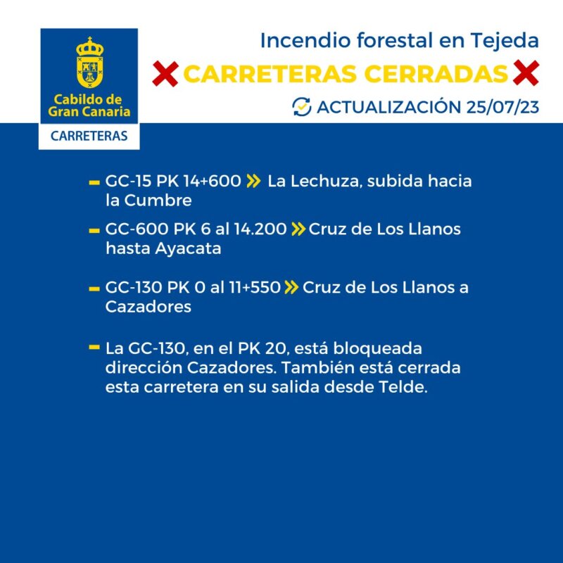 Declarado un conato de incendio en Tejeda, Gran Canaria