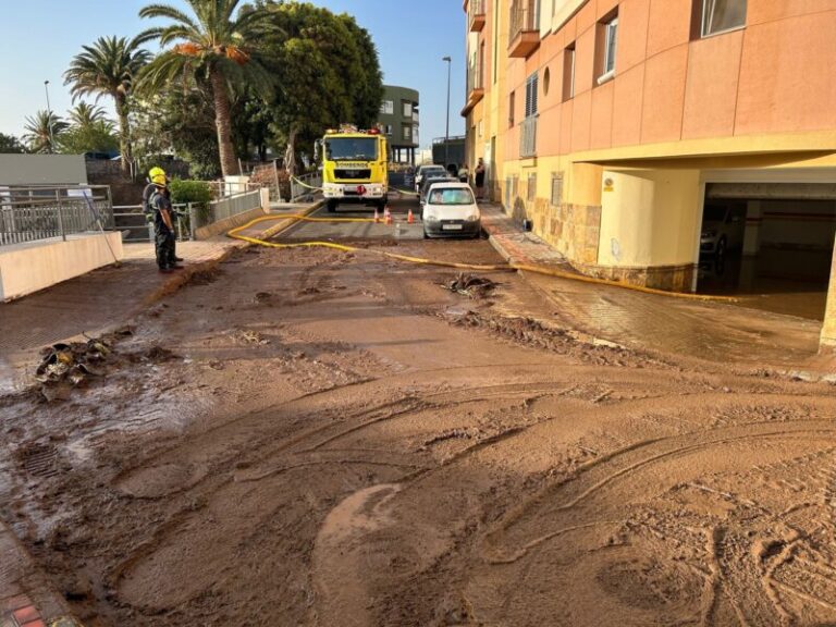 Se rompe un estanque en Ingenio y provoca una pequeña escorrentía