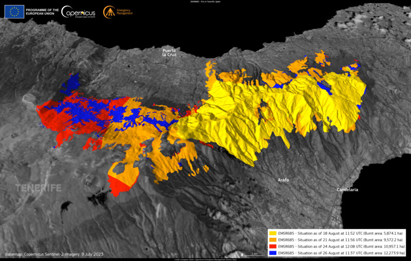 Copernicus incendio Tenerife.