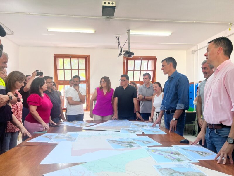 Sánchez en incendio Tenerife.