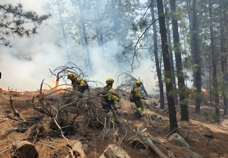 Los altos de Güímar, objetivo para contener el incendio de Tenerife