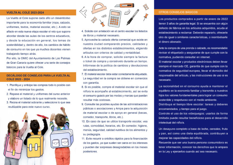 La OMIC impulsa el consumo responsable y sostenible con motivo de la ‘Vuelta al Cole’