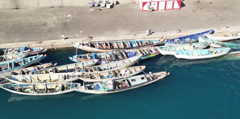 Cayucos hacinados en Arguinegín