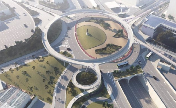 Hasta la tarde del 29 de septiembre se mantendrán los desvíos por las obras de instalación de una pasarela peatonal