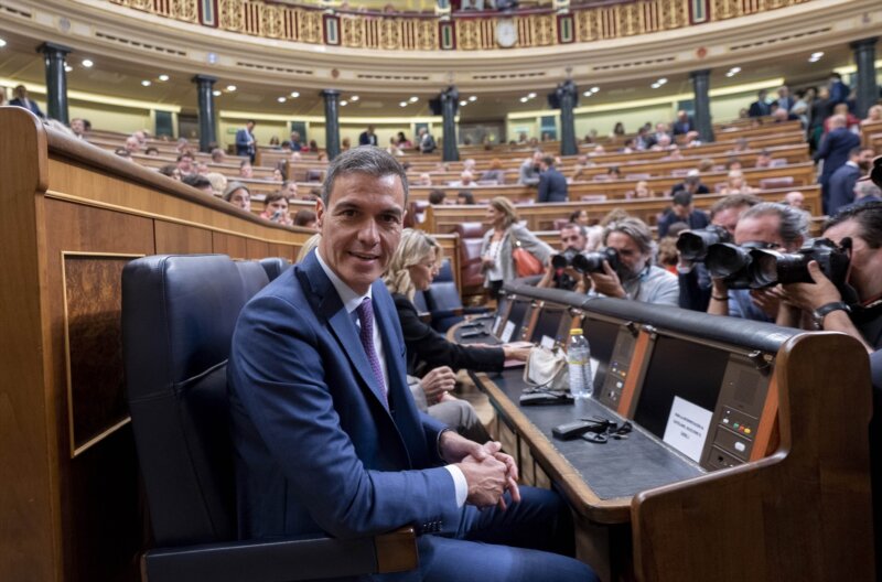 El presidente del Gobierno en funciones, Pedro Sánchez a su llegada a la segunda votación de la investidura del líder del Partido Popular, en el Congreso de los Diputados, a 29 de septiembre de 2023, en Madrid (España). Alberto Ortega / Europa Press 29/9/2023