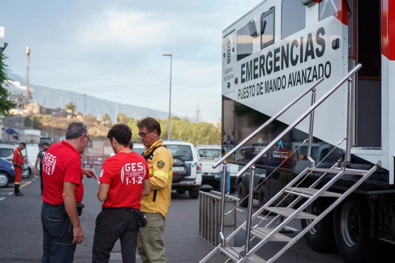 Incendio de Tenerife. Puesto de mando avanzado. Imagen EFE