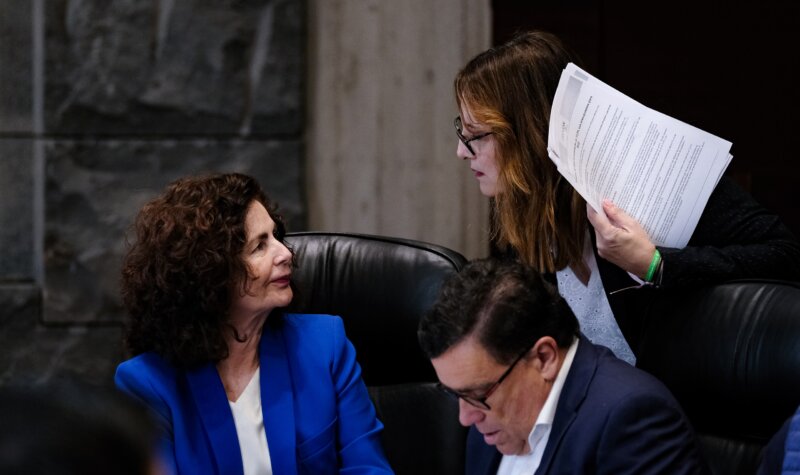 Matilde Asián en consejo de Gobierno.