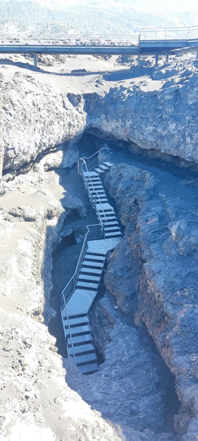 La Palma trabaja en la reapertura del tubo volcánico Cueva de las Palomas